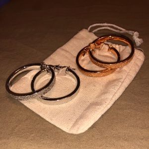 Rose Gold & Silver Hoop Earrings